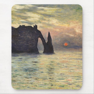 Die Klippe Etretat, Sonnenuntergang von Claude Mon Mousepad