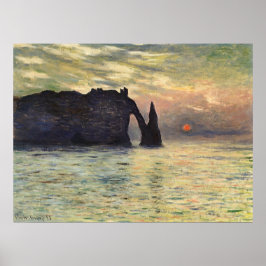 Die Klippe Etretat, Sonnenuntergang von Claude Mon Poster