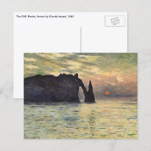 Die Klippe Etretat, Sonnenuntergang von Claude Mon Postkarte