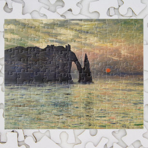 Die Klippe Etretat, Sonnenuntergang von Claude Mon Puzzle