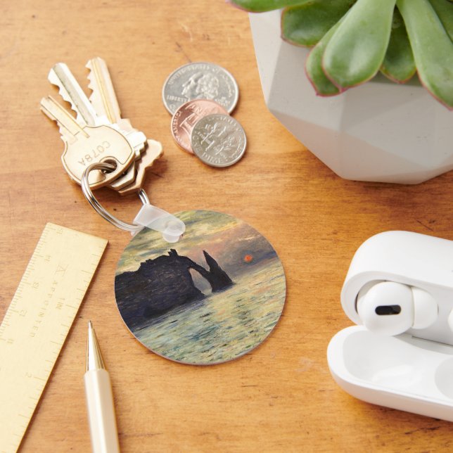 Die Klippe Etretat, Sonnenuntergang von Claude Mon Schlüsselanhänger (Schreibtisch)