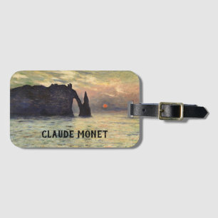 Die Klippe von Etretat, Sonnenuntergang von Claude Gepäckanhänger