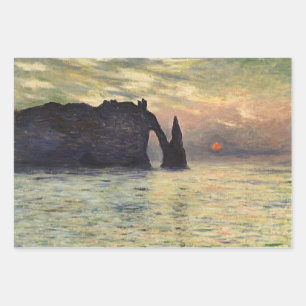 Die Klippe von Etretat, Sonnenuntergang von Claude Geschenkpapier Set
