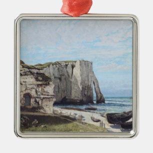 Die Klippen von Etretat nach dem Sturm von 1870 Silbernes Ornament