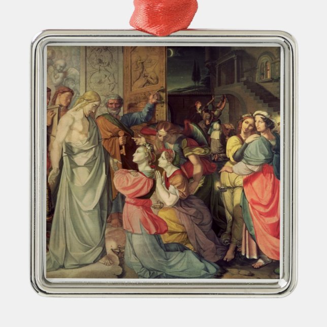 Die klugen und dummen Jungfrauen Ornament Aus Metall (Vorne)