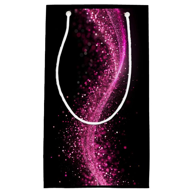 Die knallrote Papiertüte ist schwarz Kleine Geschenktüte (Vorderseite)