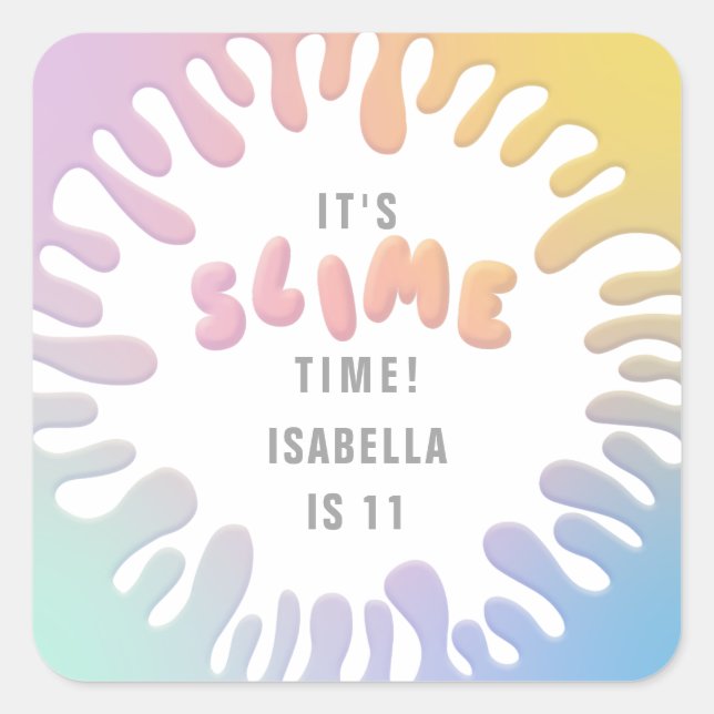 Die knappe Zeit RegenbogenGeburtstagsfeier Quadratischer Aufkleber (Vorderseite)