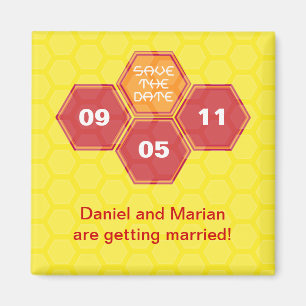 Die Knie-Gelb-Save the Date Magnet der Biene