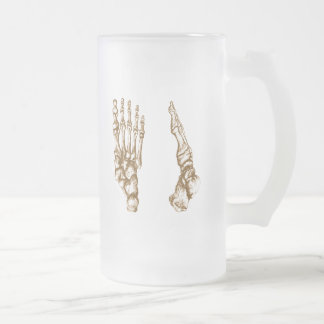 Die Knochen des menschlichen Fußes Mattglas Bierglas