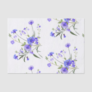 Die Knopf-Blumenseidenpapier des blauen Seidenpapier