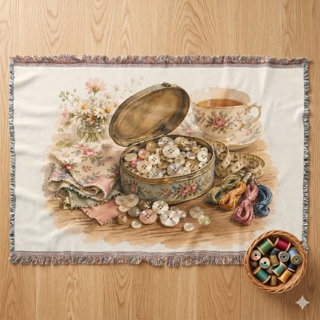 Die Knopfdosen-Wurfdecke Decke (The Button Tin Throw Blanket)