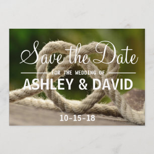 Die Knoten-Karte Save the Date binden