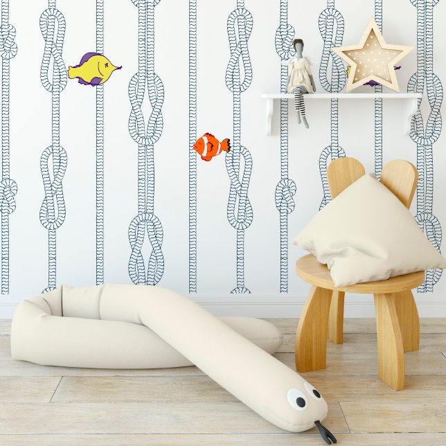 Die Knoten von Seil und Segler drucken mit kleinen Tapete (Rope and sailor's knots print with little fish. wallpaper)