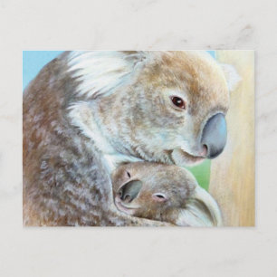 Die "Koala cuddle" Landschaft Kunst Postkarte