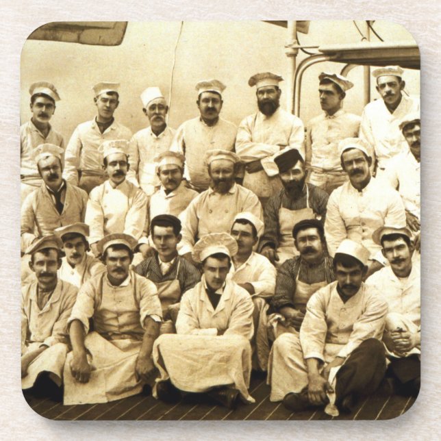 Die Köche des Schiffs an Bord R.M.S. Teutonic Getränkeuntersetzer (Vorderseite)