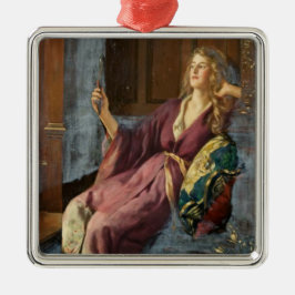 Die kokette Minx (von John Collier) Ornament Aus Metall