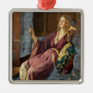 Die kokette Minx (von John Collier) Ornament Aus Metall
