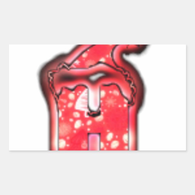 Die Kollektion Moderne Weihnachtsmannmütze. Rechteckiger Aufkleber (Vorderseite)