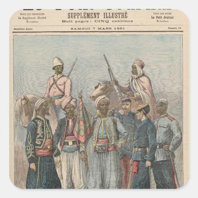 Die koloniale Armee Quadratischer Aufkleber (Vorderseite)