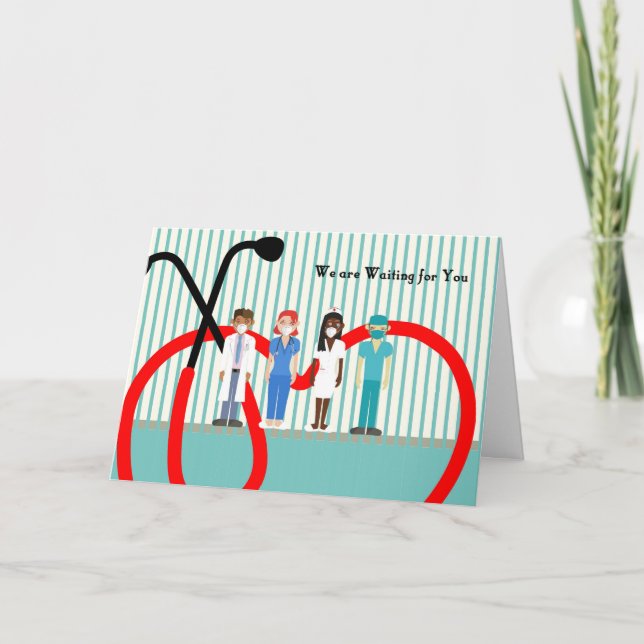 Die Koloskopie wird mit dem medizinischen Personal Dankeskarte (Vorderseite)