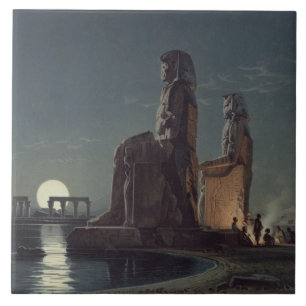 Die Kolosse von Memnon, Thebes, einer von 24 Fliese