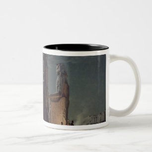Die Kolosse von Memnon, Thebes, einer von 24 Zweifarbige Tasse