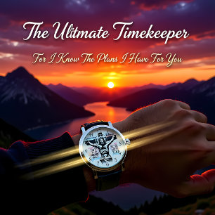 Die komplizierte Darstellung Jesu auf dem Kreuz Armbanduhr