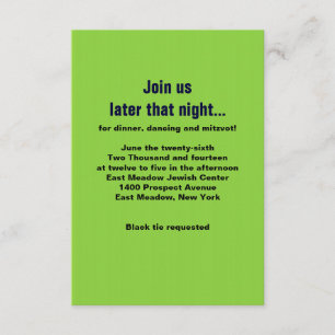 DIE KOMPULSIERTE TEXTER-Bar Mitzvah-Party-Karte Einladung