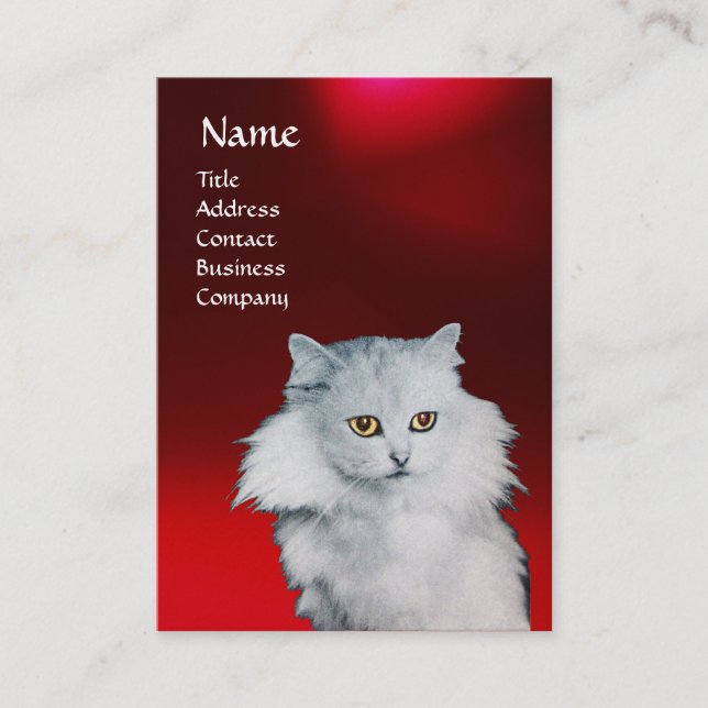 DIE KÖNIGIN DER WEISSEN KATZEN, MONOGRAMM-ROTHÜLLP VISITENKARTE (Vorderseite)