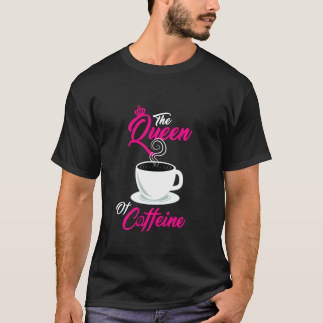 Die Königin des Coffeinkaffees, lange Kaffeehaus T-Shirt (Vorderseite)