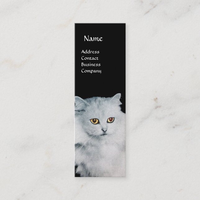 DIE KÖNIGIN DES MONOGRAMM DER WEISSEN KATZEN MINI VISITENKARTE (Vorderseite)