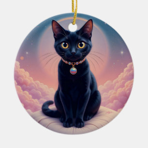 Die Königin des schwarzen Katzenhimmels Keramik Ornament