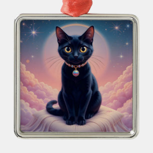 Die Königin des schwarzen Katzenhimmels Ornament Aus Metall