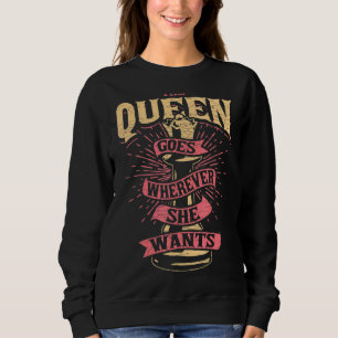 Die Königin geht, wo immer sie den Schachspieler W Sweatshirt