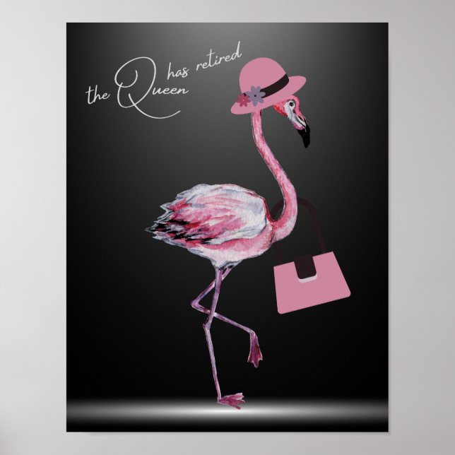 Die Königin hat den klassischen Chic Pink Flamingo Poster (Vorne)