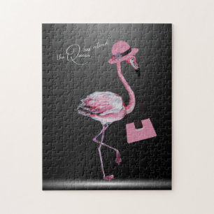 Die Königin hat den klassischen Chic Pink Flamingo Puzzle
