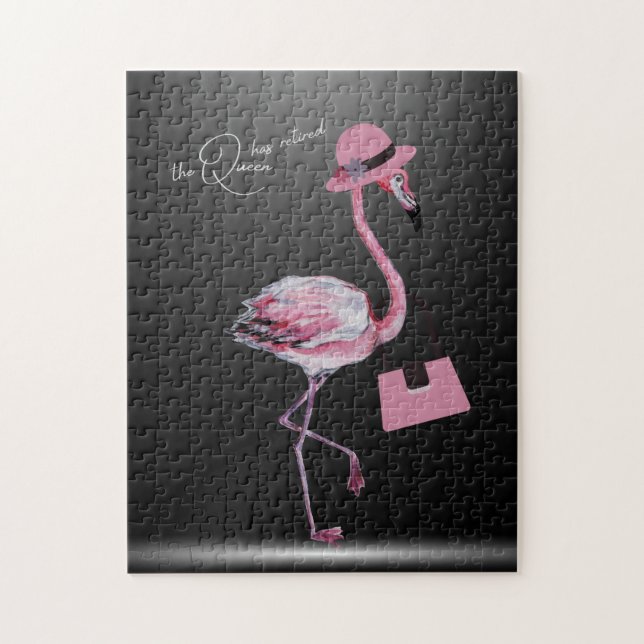 Die Königin hat den klassischen Chic Pink Flamingo Puzzle (Vertikal)