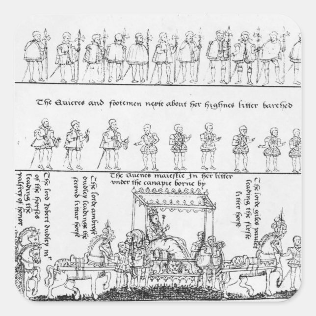 Die Königin in ihrer Kluft Quadratischer Aufkleber (Vorderseite)