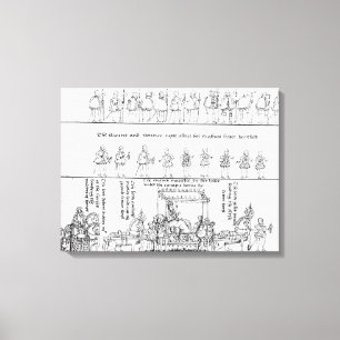 Die Königin in ihrer Sänfte Leinwanddruck