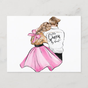 Die Königin meines Herzens Valentinstag Paar verli Postkarte