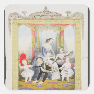 Die Königin und Prinz Albert auf der Zuhause Quadratischer Aufkleber