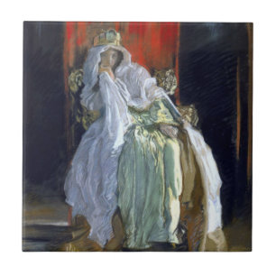 Die Königin von Dänemark (von Edwin Austin Abbey) Fliese