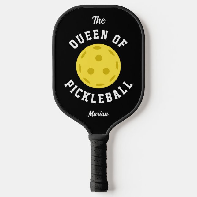 Die Königin von Pickleball Niedlicher Spaß, schwar Pickleball Schläger (Vorderseite)