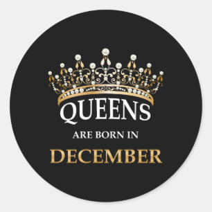 Die Königinnen sind im Dezember Geboren Runder Aufkleber