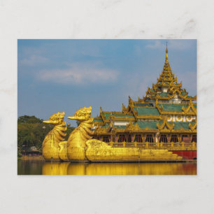 Die königliche Barke in Yangon Postkarte