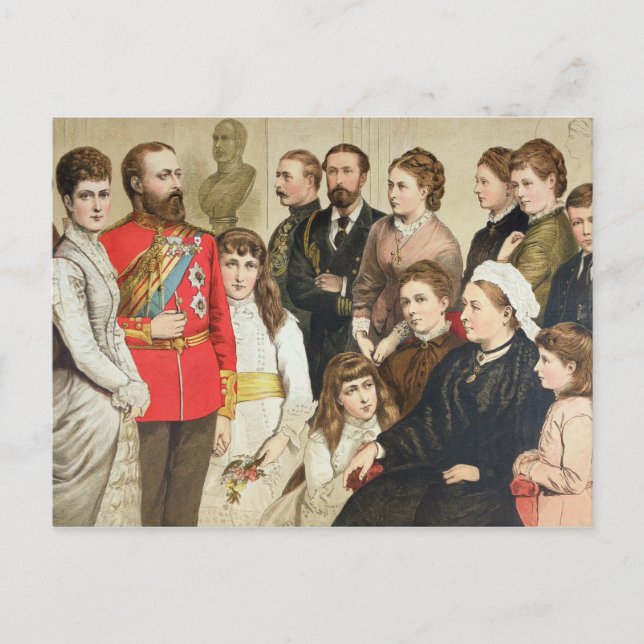 Die königliche Familie, 1880 Postkarte (Vorderseite)