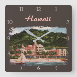 Die königliche hawaiische Hotel-Gewohnheit Quadratische Wanduhr