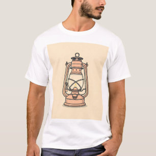 Die Kontur einer traditionellen Kerosin-Lampe, der T-Shirt