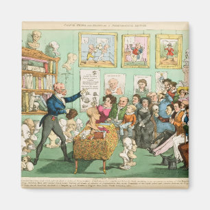 Die Köpfe und die Gehirne der Kälber; ein Magnet