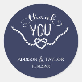 Die Kopplung der Knot-Kalligraphie Danke Runder Aufkleber